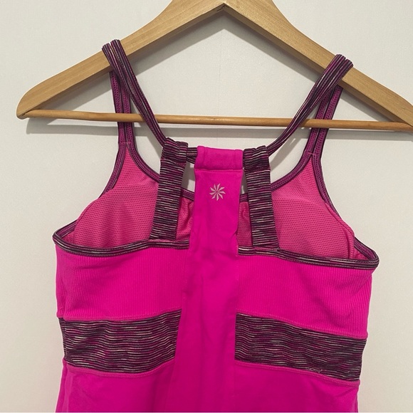 ATHLETA Prasada Tank Top Size Medium Racerback‎ Shelf Bra Pink Activewear Yoga - Picture 5 of 10